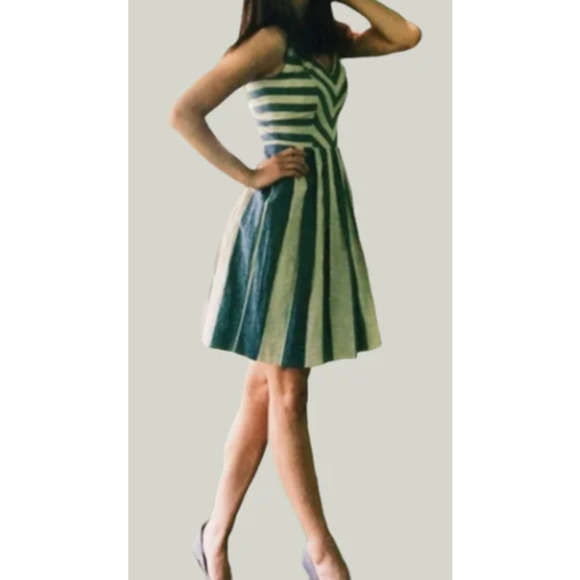 ANTONIO MELANI Dresses & Skirts - Antonio Melani Dorothena Stripe Cotton Linen Dress